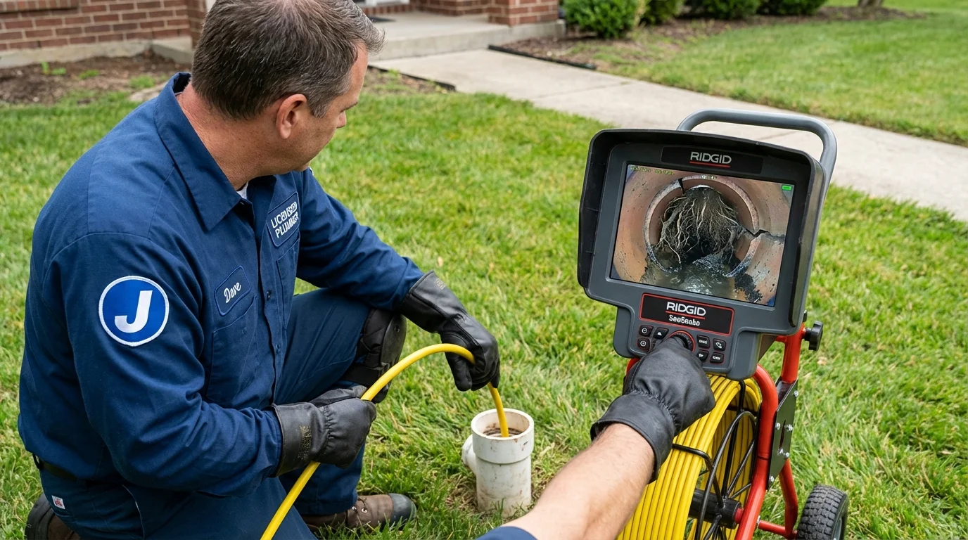 Sewer camera inspection being performed by Johns Plumbing LLC in Virginia City