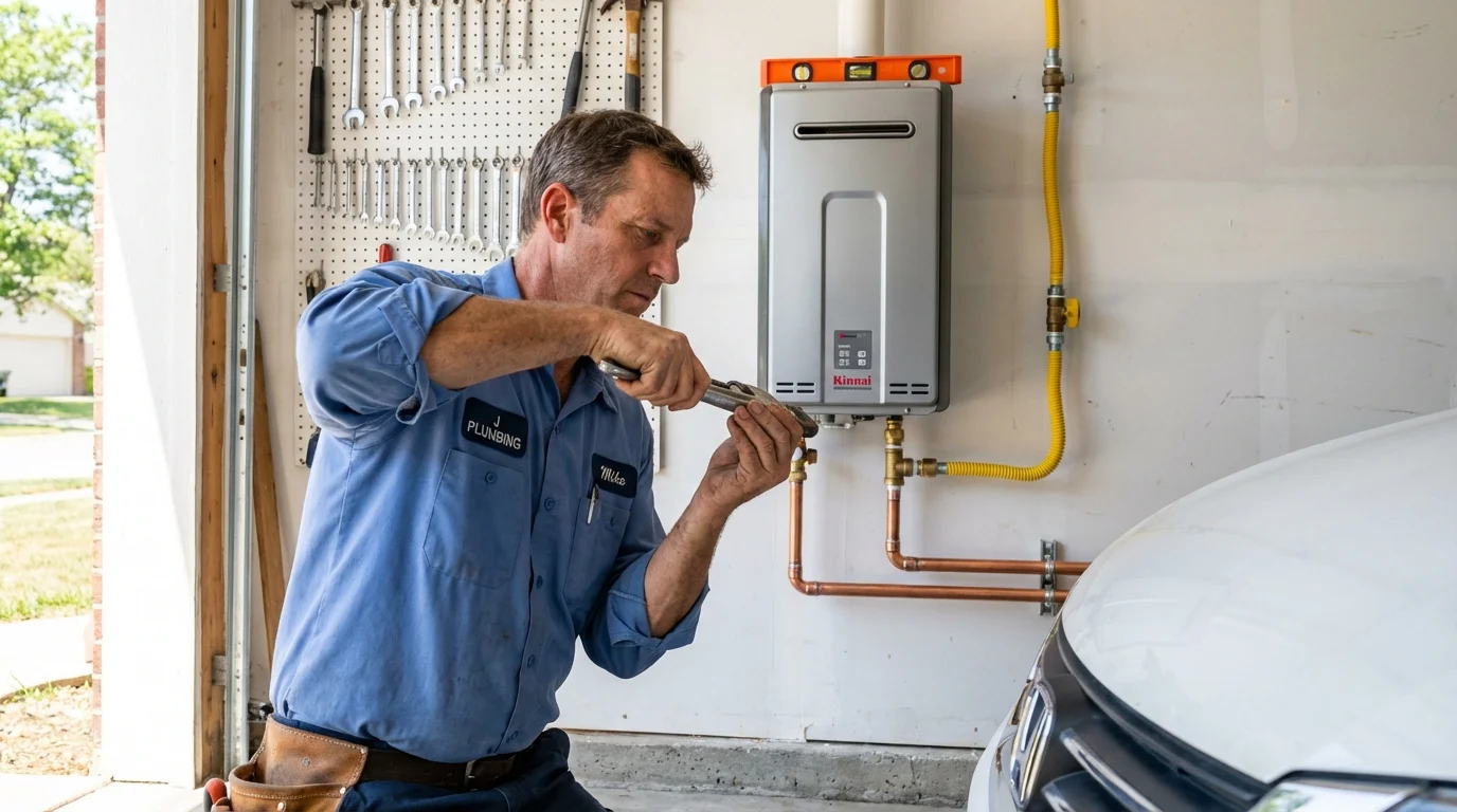 Tankless water heater installation by a Johns Plumbing LLC plumber in Virginia City